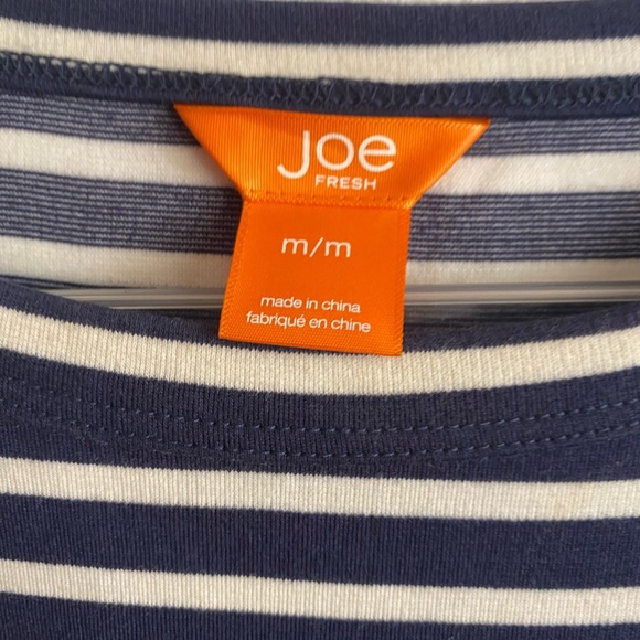 JOE Fresh Striped Shirt Dress Navy and White M - Picture 6 of 10